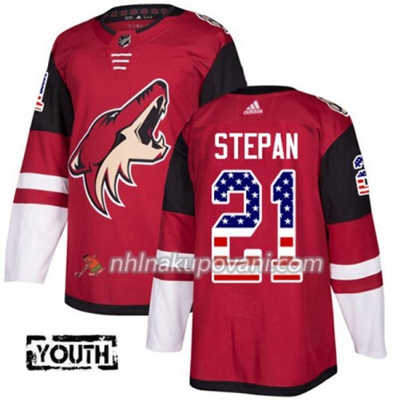 Arizona Coyotes Dresy Derek Stepan 21 2017-2018 USA Flag Fashion Černá Adidas Authentic - Dětské